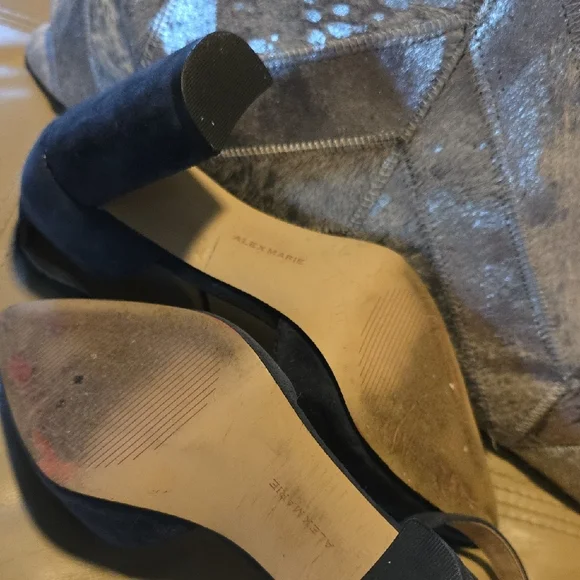 Alex Marie Blue Heels with Ankle Strap - Picture 7 of 9